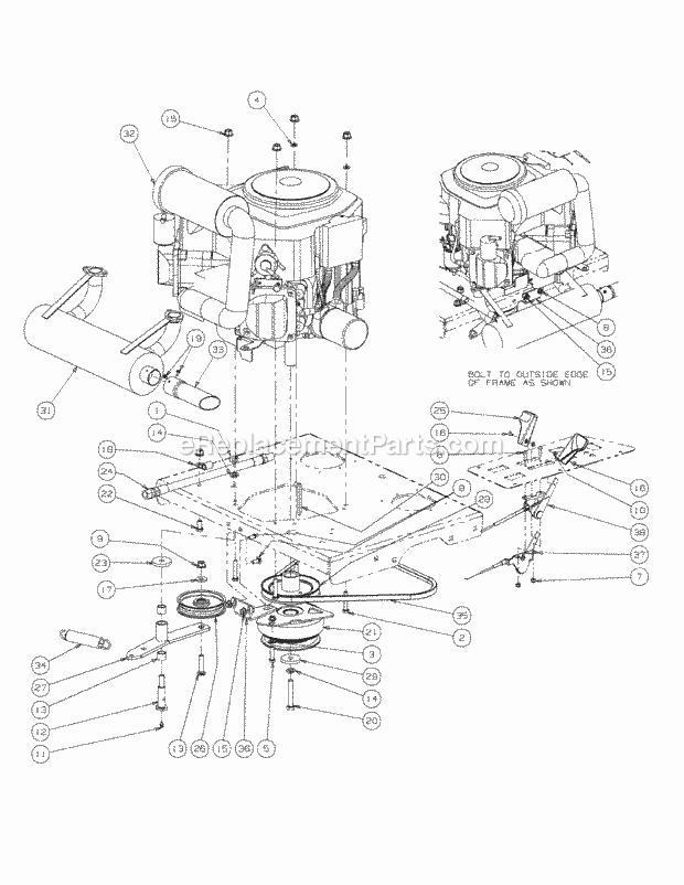 Kohler Engine Assembly 30hp Diagram and Parts List for M60-KH 53AH8CT6050 Cub Cadet Sprayer
